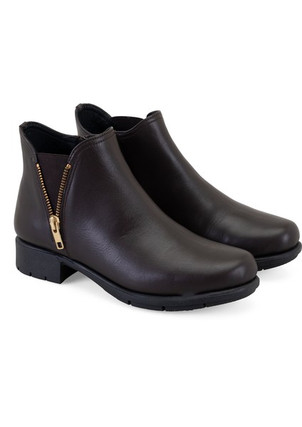 Karlee Kahve Kadın Aerocomfort Fermuarlı Deri Bot