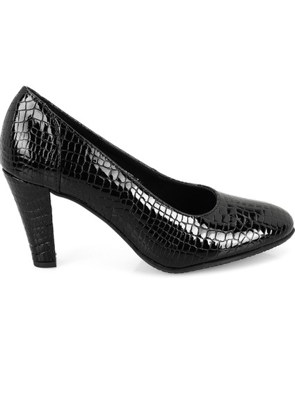 Delaney Siyah Kadın Aerocomfort Kroko Baskılı Deri Klasik Ayakkabı fiyatları