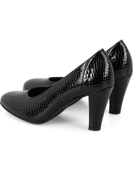 Delaney Siyah Kadın Aerocomfort Kroko Baskılı Deri Klasik Ayakkabı indirimleri