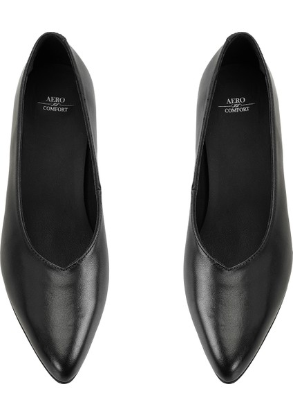 Celeste Siyah Kadın Aerocomfort Topuklu Deri Klasik Ayakkabı fırsatları
