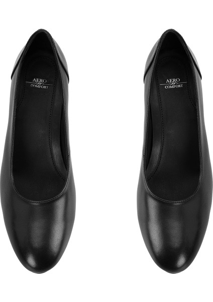 Desirae Siyah Kadın Aerocomfort Topuklu Deri Klasik Ayakkabı fırsatları