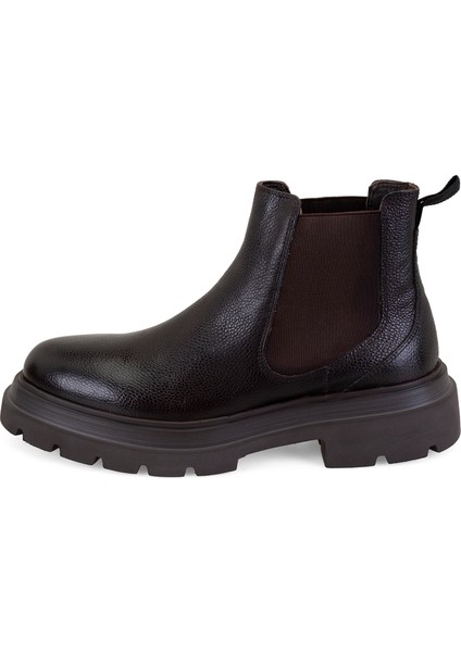 Pietsa Kahve Erkek Lastikli Deri Chelsea Bot modelleri