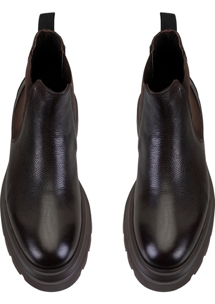 Pietsa Kahve Erkek Lastikli Deri Chelsea Bot indirimleri