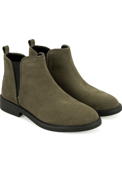 Serage Yeşil Kadın Deri Bot