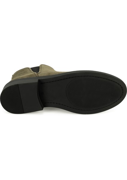 Serage Yeşil Kadın Deri Bot modelleri