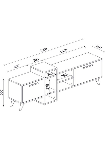 Demonte Home Mobilya Romadh 180 cm Tv Standı Antrasit Safirmeşe