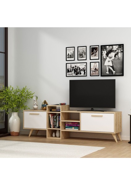 Demonte Home Mobilya Romadh 180 cm Tv Standı Safirmeşe Beyaz