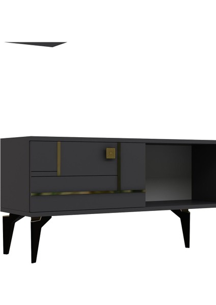 Maderadh Tv Ünitesi Antrasit Altın modelleri