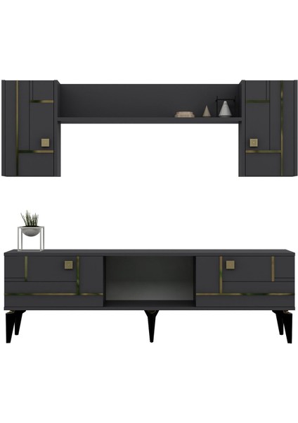 Maderadh Tv Ünitesi Antrasit Altın fırsatları