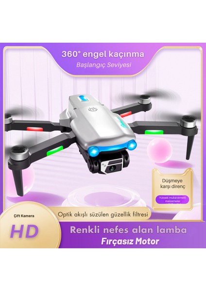 S98 Drone Fırçasız Motor 2 Batarya ile 30 Dakika Uçuş Süresi Wifi 1080P Hd Çift Kameralı Işıklı Taşıma Çantalı