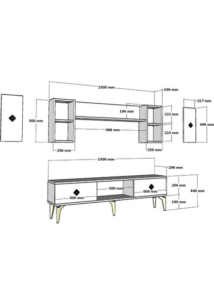 Dorukdh Şömineli Tv Ünitesi Antrasit Gümüş indirimleri