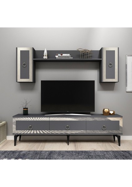 Ponnydh Tv Ünitesi Antrasit Gümüş