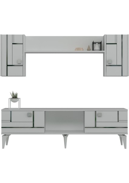 Maderadh Tv Ünitesi Beyaz Gümüş fırsatları