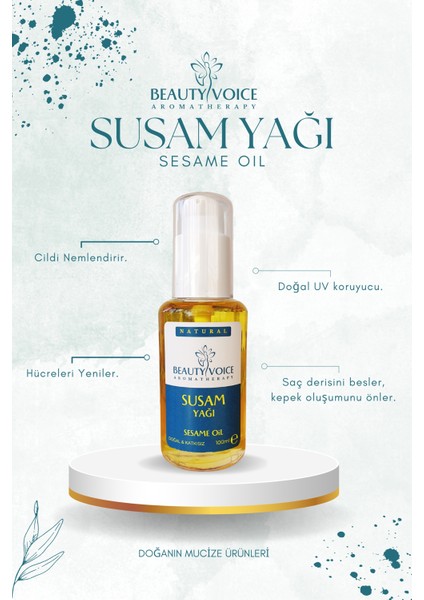 Saf Susam Yağı 100 ml - Losyon Pompalı Şişe - Kilitli Başlık