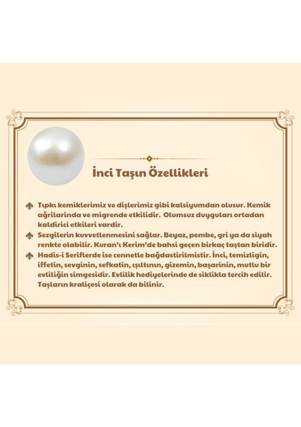 925 Ayar Gümüş Zirkon Taş İmameli Inci Tesbih (Model-3)