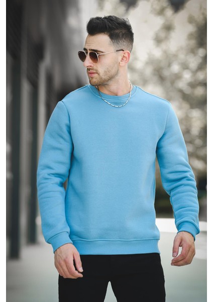 Gomez Fitted Üç Iplik Şardonlu Içi Pamuklu Bisiklet Yaka Sweatshirt
