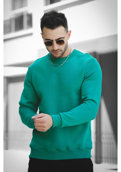 Gomez Fitted Üç Iplik Şardonlu Içi Pamuklu Bisiklet Yaka Sweatshirt modelleri