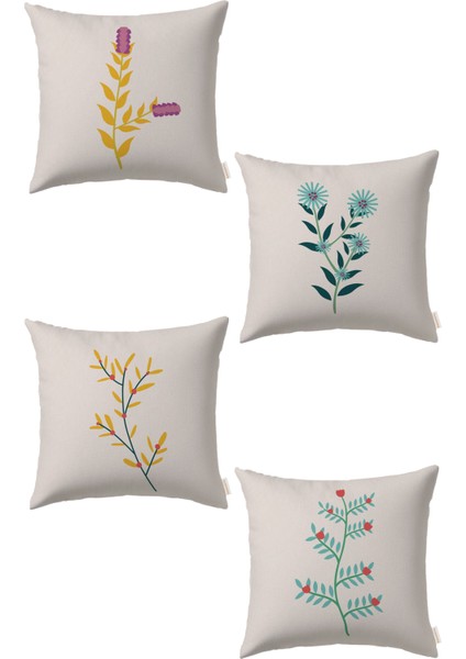 Çiçek 4’lü Kırlent Kılıf DS20