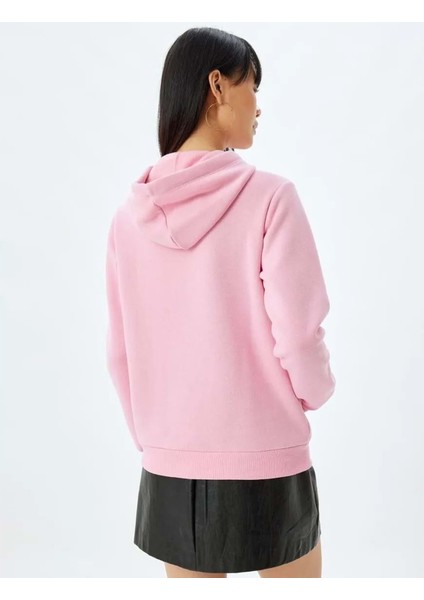 Kapüşonlu Oversize Sweatshirt - Koton - 5WAL10207IK - Pembe - S