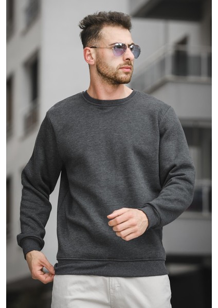 Gomez Fitted Üç Iplik Şardonlu Pamuklu Bisiklet Yaka Sweatshirt fiyatları