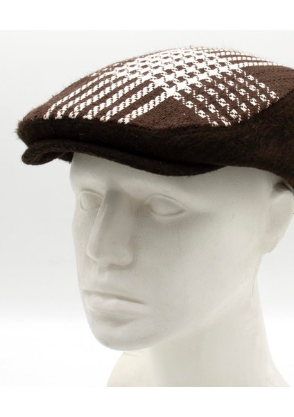 Erkek Kışlık Flat Cap Desenli Yünlü Kasket Şapka modelleri