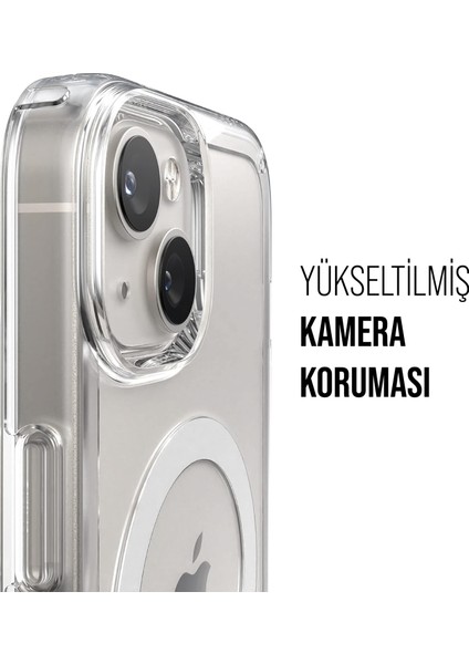 iPhone Magsafe Uyumlu Şeffaf Sert Kristal Mika Sararmaz Kılıf