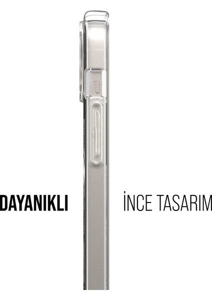 iPhone Magsafe Uyumlu Şeffaf Sert Kristal Mika Sararmaz Kılıf