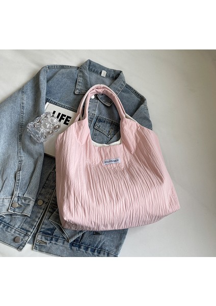 Omuz Çantası Çapraz Çanta Taşınabilir Yüksek Kaliteli Tuval Malzemesi Büyük Kapasite, Pembe (Yurt Dışından)