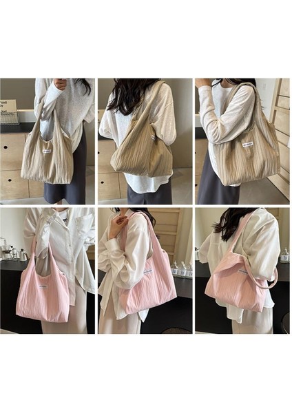 Omuz Çantası Çapraz Çanta Taşınabilir Yüksek Kaliteli Tuval Malzemesi Büyük Kapasite, Pembe (Yurt Dışından) fiyatları