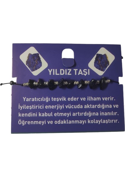 Doğal Taş Bileklik Yıldız Taşı Bileklik Ayarlanabilir Ipli Siyah Yaldız Taş Kristalize Kırık Taş Şifalı Bileklik indirimleri