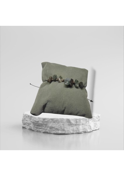 Doğal Taş Bileklik Hint Akik Taşı Bileklik Ayarlanabilir Ipli Think Who Taş Kristalize Kırık Taş Şifalı Bileklik