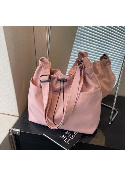 Omuz Çantası Çapraz Çanta Taşınabilir Yüksek Kaliteli Rahat Tuval Malzemesi Popüler Stil, Pembe (Yurt Dışından)