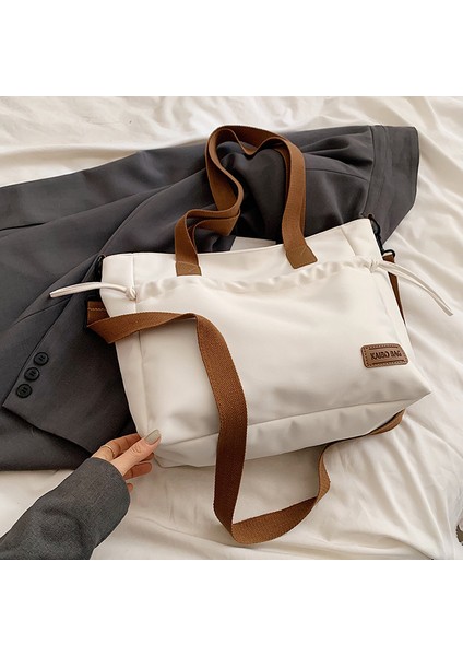 Omuz Çantası Çapraz Çanta Taşınabilir Sokak Stili Içın Yüksek Kaliteli Hafif Oxford Kumaş, Beyaz (Yurt Dışından)