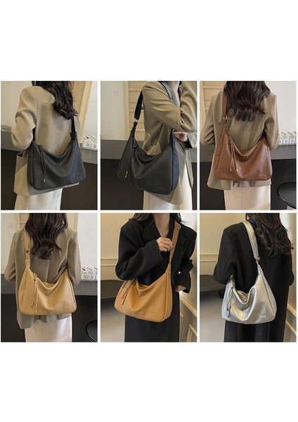 Omuz Çantası Çapraz Çanta Taşınabilir Yüksek Kaliteli Sağlam Pu Kumaş Sokak Stili, Koyu Kahverengi (Yurt Dışından) fiyatları