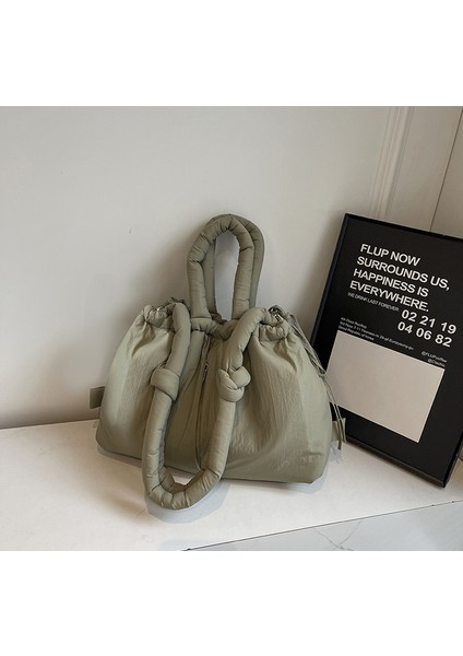 Omuz Çantası Çapraz Çanta Taşınabilir Sokak Stili Içın Yüksek Kaliteli Rahat Naylon Kumaş, Koyu Yeşil (Yurt Dışından)