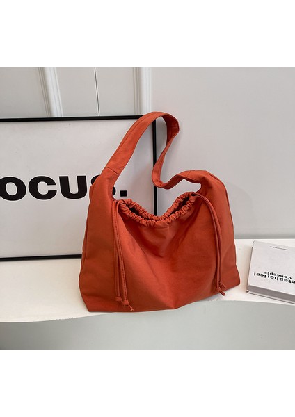 Omuz Çantası Çapraz Çanta Taşınabilir Yüksek Kaliteli Rahat Tuval Malzemesi Popüler Stil, Turuncu (Yurt Dışından)