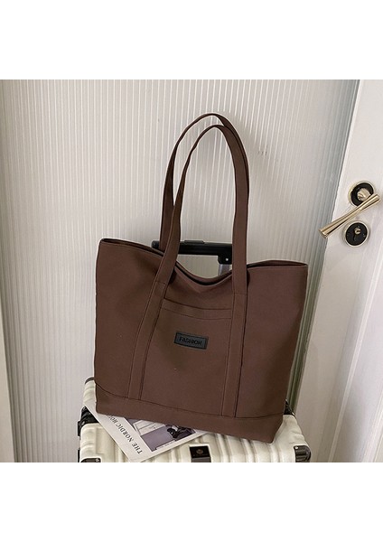 Omuz Çantası Çapraz Çanta Taşınabilir Yüksek Kaliteli Naylon Malzeme Popüler Stil Büyük Kapasite, Kahverengi (Yurt Dışından)