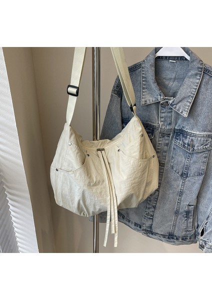 Omuz Çantası Çapraz Çanta Taşınabilir Yüksek Kaliteli Hafif Oxford Kumaş Malzemesi Popüler Stil , Bej (Yurt Dışından)