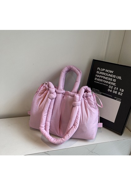 Omuz Çantası Çapraz Çanta Taşınabilir Sokak Stili Içın Yüksek Kaliteli Rahat Naylon Kumaş, Pembe (Yurt Dışından)