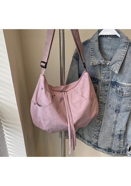 Omuz Çantası Çapraz Çanta Taşınabilir Yüksek Kaliteli Hafif Oxford Kumaş Malzemesi Popüler Stil , Pembe (Yurt Dışından)