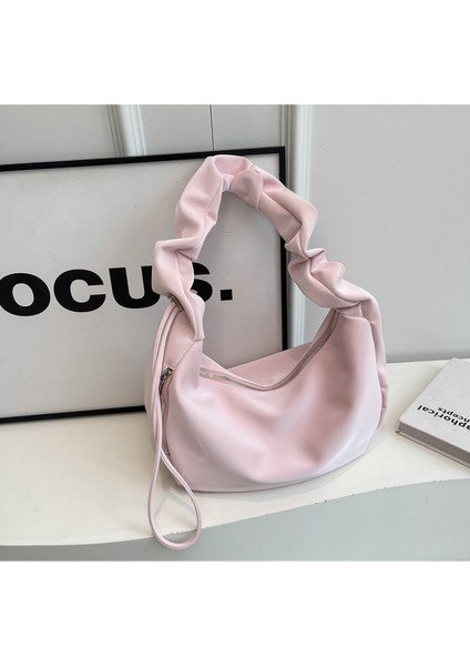 Omuz Çantası Çapraz Çanta Taşınabilir Yüksek Kalite Konforlu Pu Malzeme Popüler Stil, Pembe (Yurt Dışından)