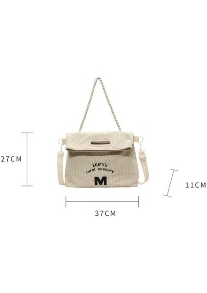 Omuz Çantası Çapraz Çanta Taşınabilir Büyük Kapasiteli Yüksek Kaliteli ve Konforlu Polar Malzeme, Bej (Yurt Dışından) modelleri