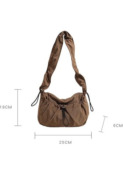 Omuz Çantası Çapraz Çanta Taşınabilir Yüksek Kaliteli Hafif Naylon Basit Pilili Stil, Gri (Yurt Dışından) modelleri