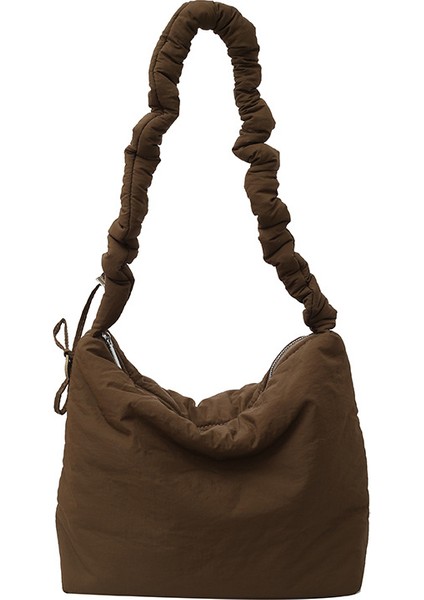 Omuz Çantası Çapraz Çanta Taşınabilir Yüksek Kaliteli ve Konforlu Naylon Malzeme Sade Stil, Kahverengi (Yurt Dışından)