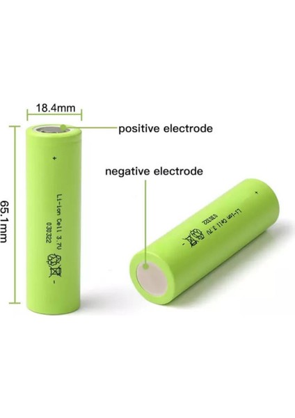 Li-Ion 18650 3.7V 2000 Mah Şarjlı Pil