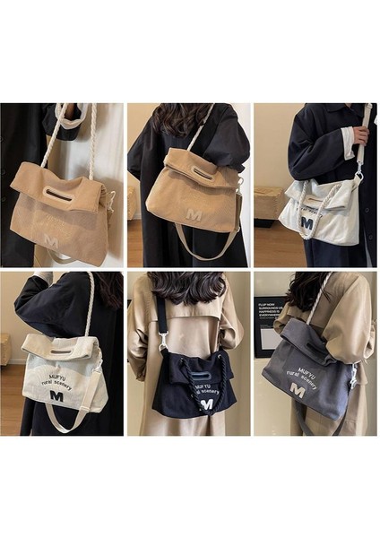 Omuz Çantası Çapraz Çanta Taşınabilir Büyük Kapasiteli Yüksek Kaliteli ve Konforlu Polar Malzeme, Siyah (Yurt Dışından) fiyatları