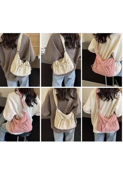 Omuz Çantası Çapraz Çanta Taşınabilir Yüksek Kaliteli Hafif Naylon Basit Pilili Stil, Yeşil (Yurt Dışından) fiyatları