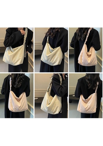 Omuz Çantası Çapraz Çanta Taşınabilir Sokak Stili Içın Yüksek Kaliteli Sağlam Rahat Naylon Kumaş, Siyah (Yurt Dışından) fiyatları