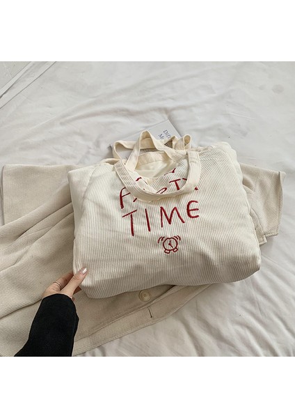 Omuz Çantası Çapraz Çanta Taşınabilir Yüksek Kaliteli ve Konforlu Kadife Malzeme Popüler Stil , Beyaz (Yurt Dışından)