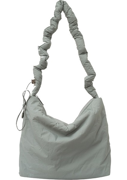 Omuz Çantası Çapraz Çanta Taşınabilir Yüksek Kaliteli ve Konforlu Naylon Malzeme Sade Stil, Gri (Yurt Dışından)